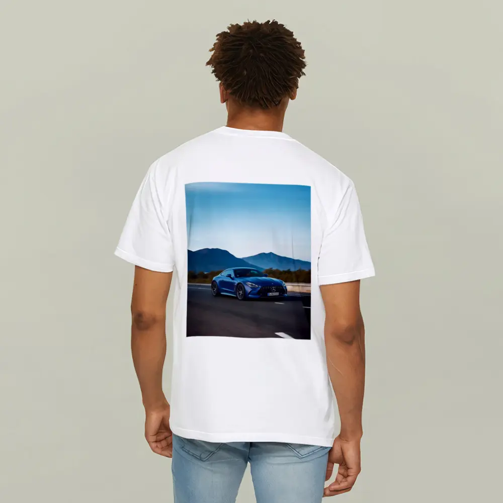 Mercedes AMG GT Blue Coupe Mountain Road – T-Shirts
