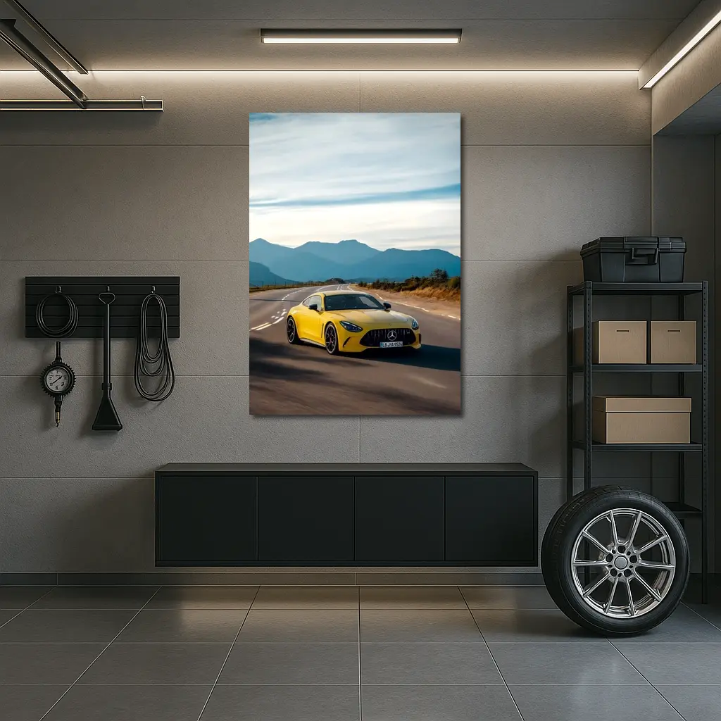 Mercedes AMG GT Yellow Mountain Road Drive – Wall Art