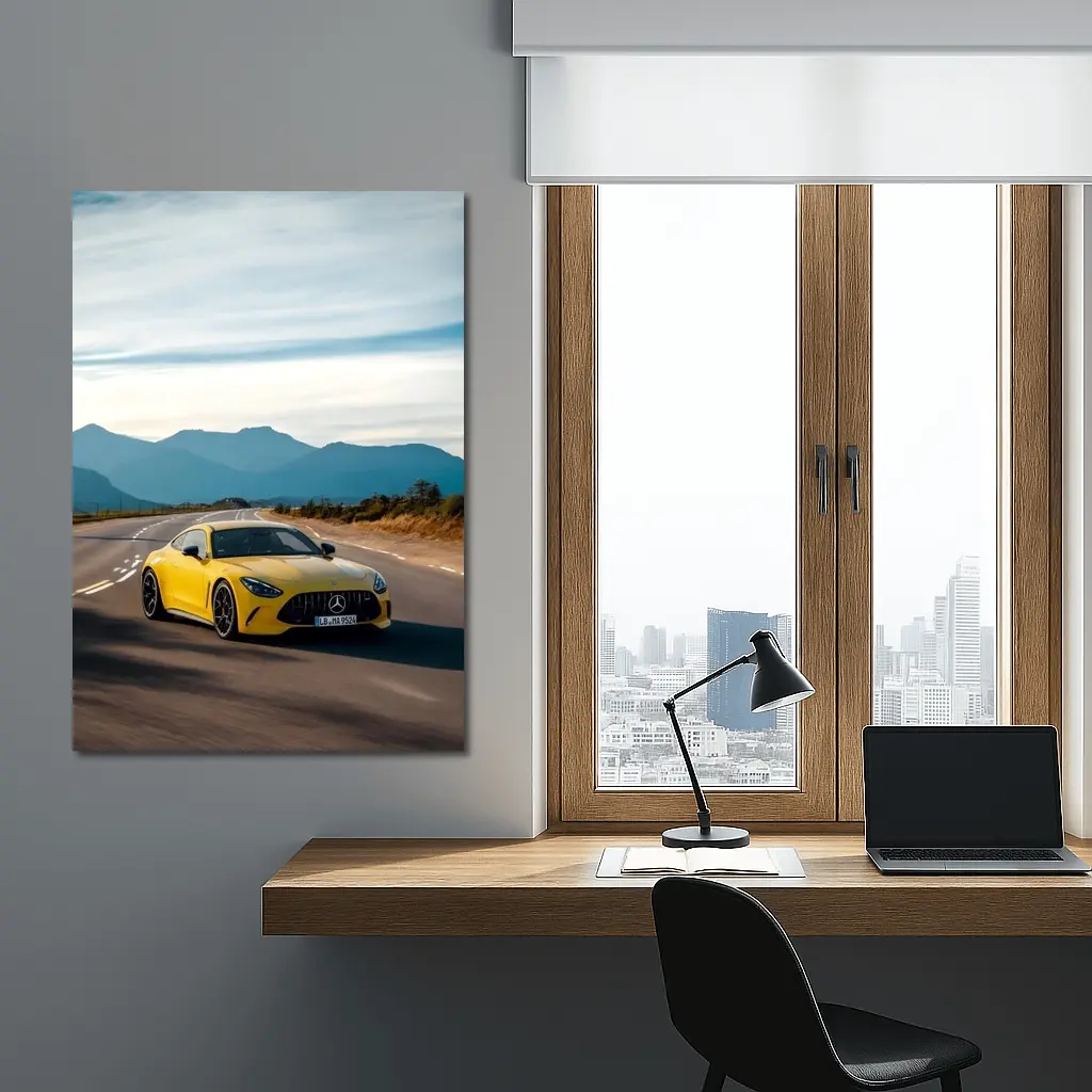 Mercedes AMG GT Yellow Mountain Road Drive – Wall Art