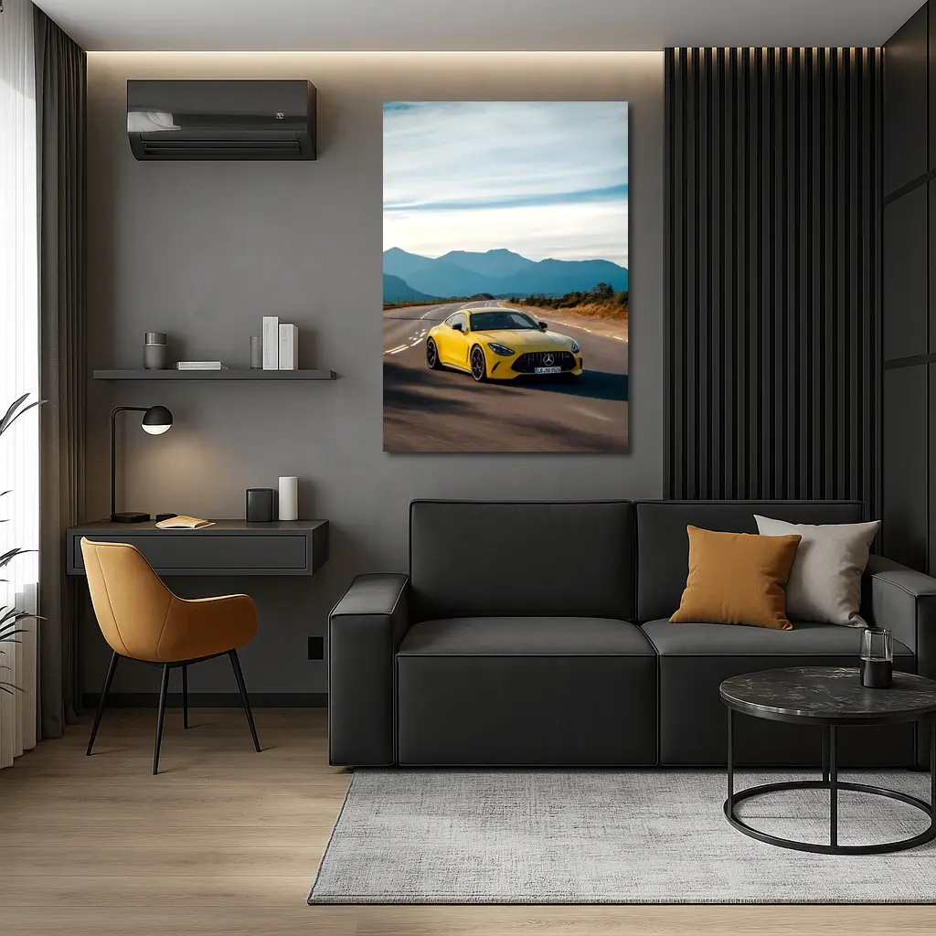 Mercedes AMG GT Yellow Mountain Road Drive – Wall Art
