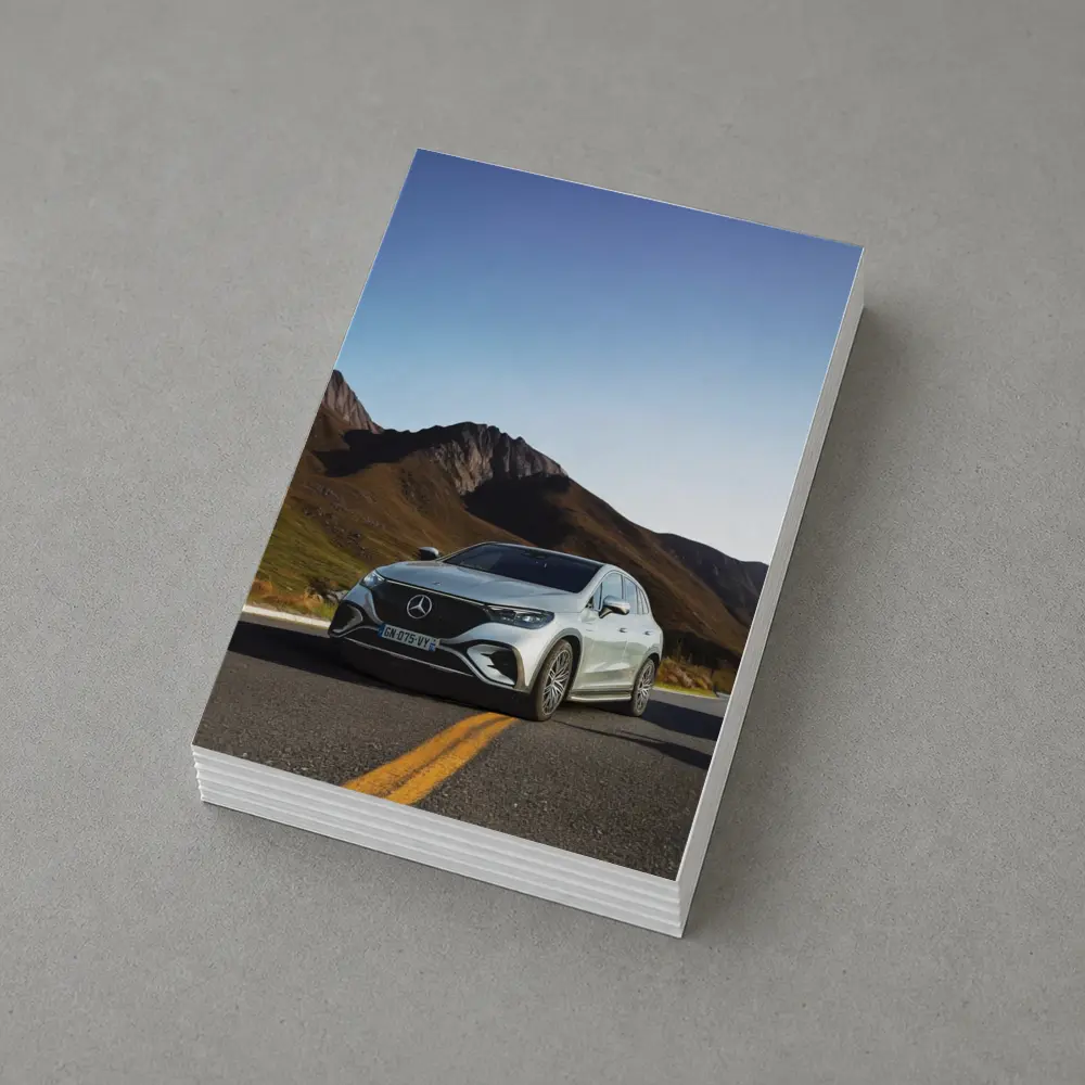 Mercedes EQE SUV Mountain Road Silver – Postcards
