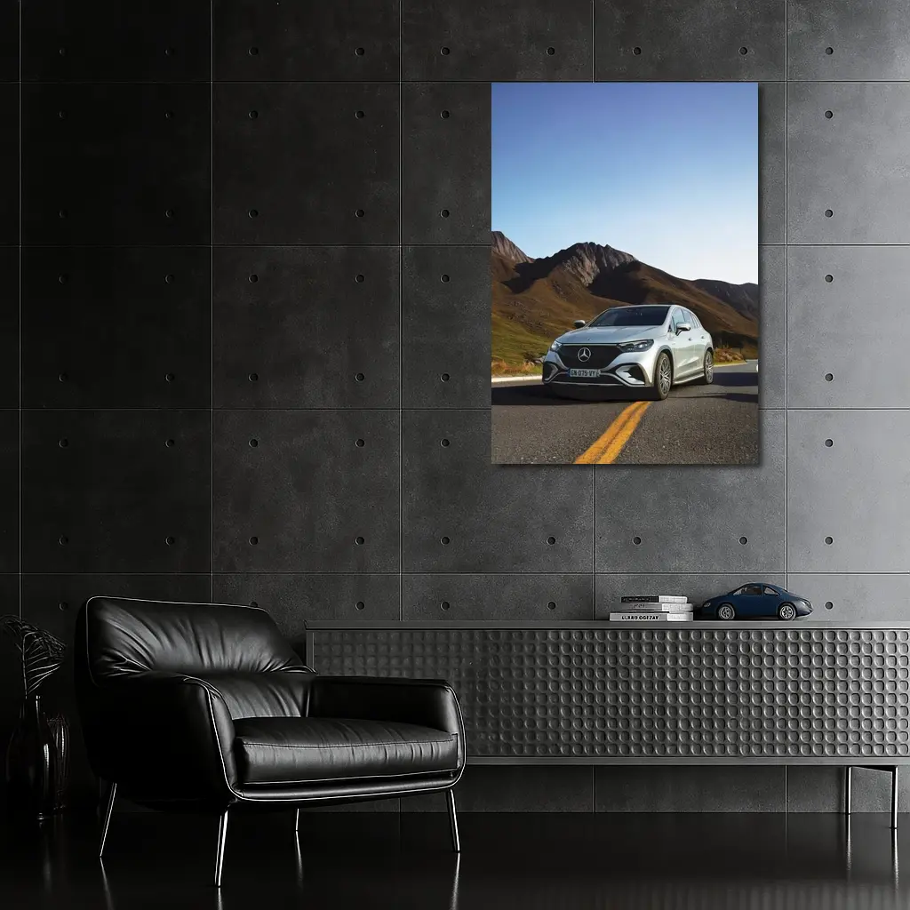 Mercedes EQE SUV Mountain Road Silver – Wall Art