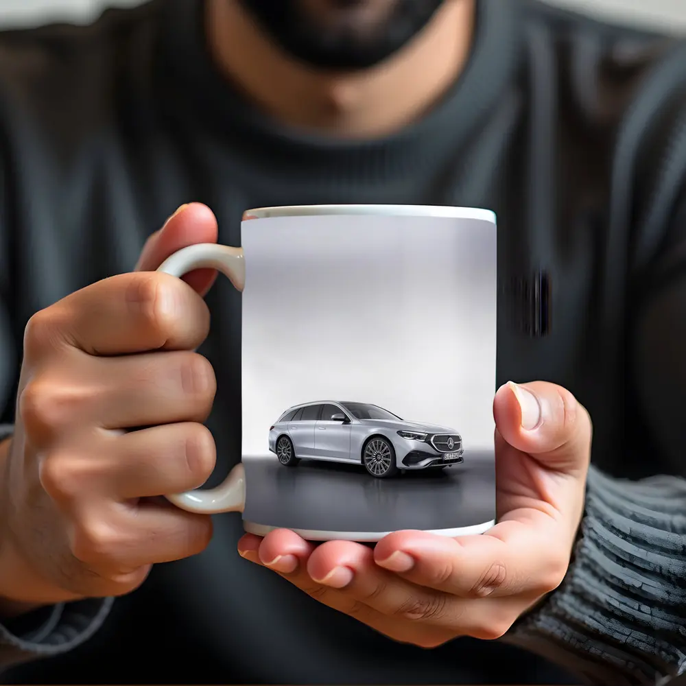 Mercedes E Class Estate Silver Studio Shot – Mugs
