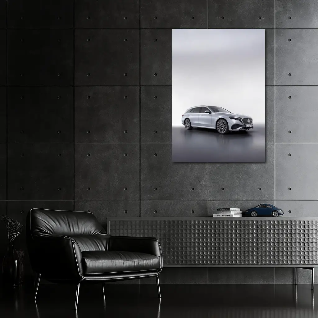 Mercedes E Class Estate Silver Studio Shot – Wall Art