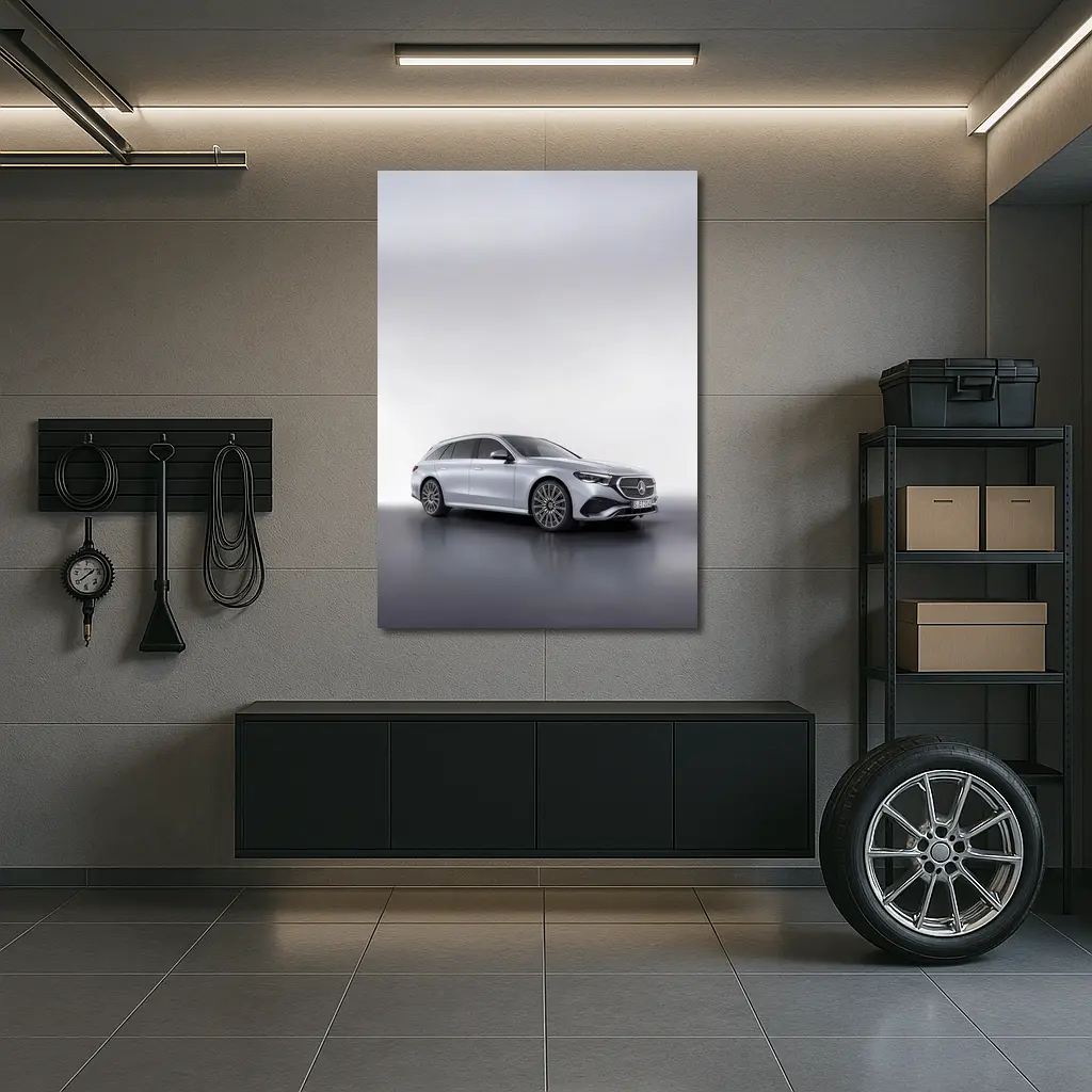 Mercedes E Class Estate Silver Studio Shot – Wall Art