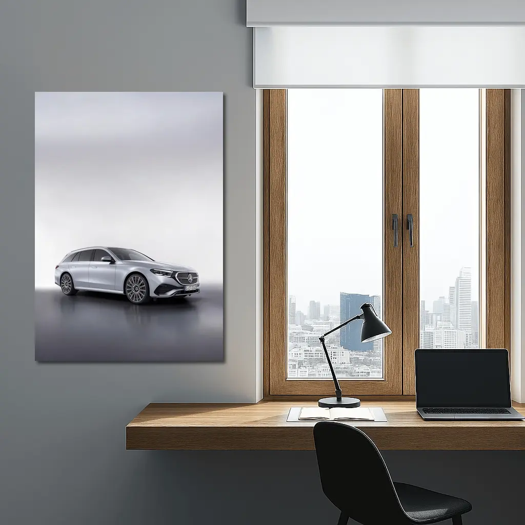 Mercedes E Class Estate Silver Studio Shot – Wall Art