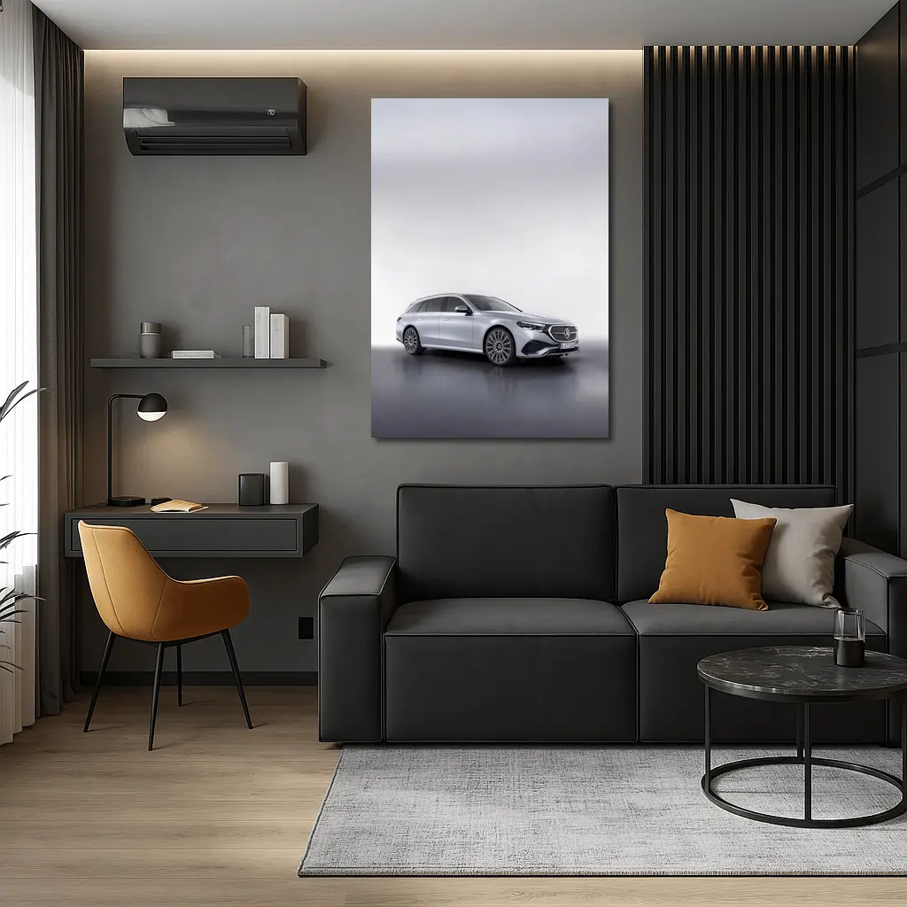 Mercedes E Class Estate Silver Studio Shot – Wall Art