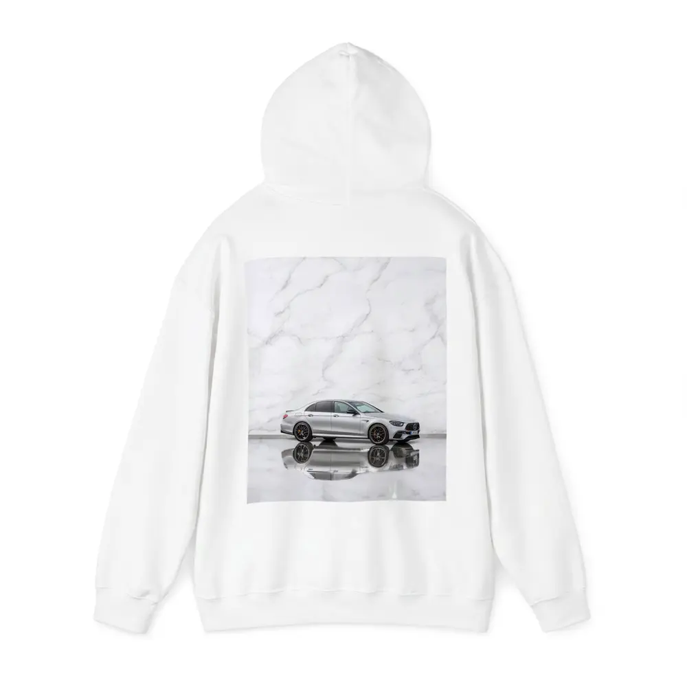 Mercedes AMG E Class Silver Marble Background – Hoodies