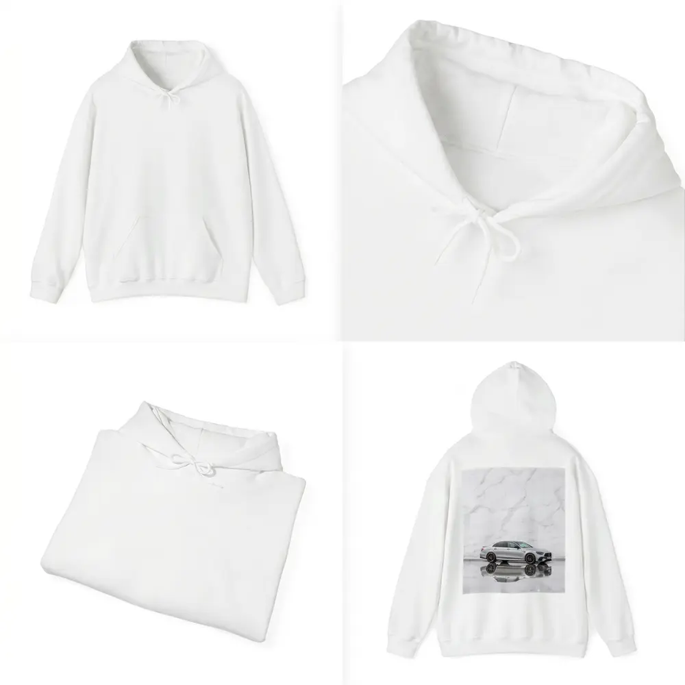 Mercedes AMG E Class Silver Marble Background – Hoodies
