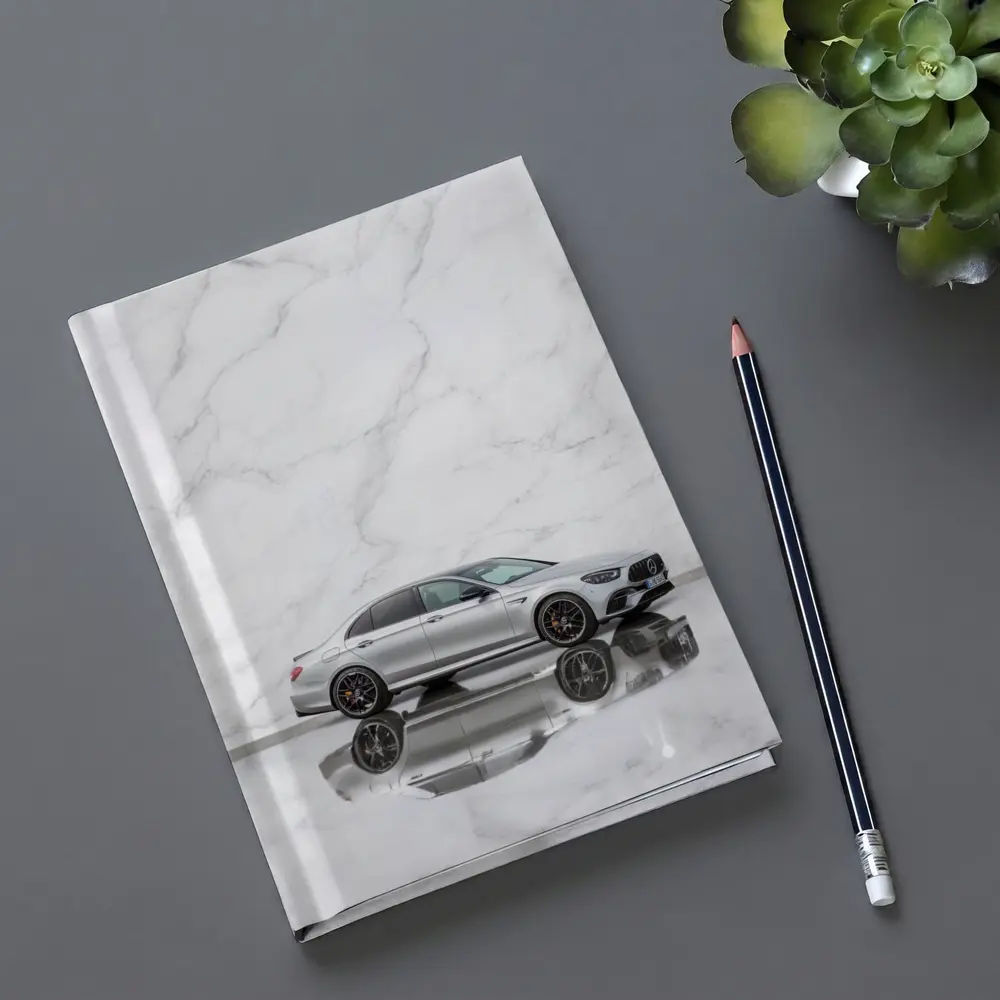 Mercedes AMG E Class Silver Marble Background – Notebooks