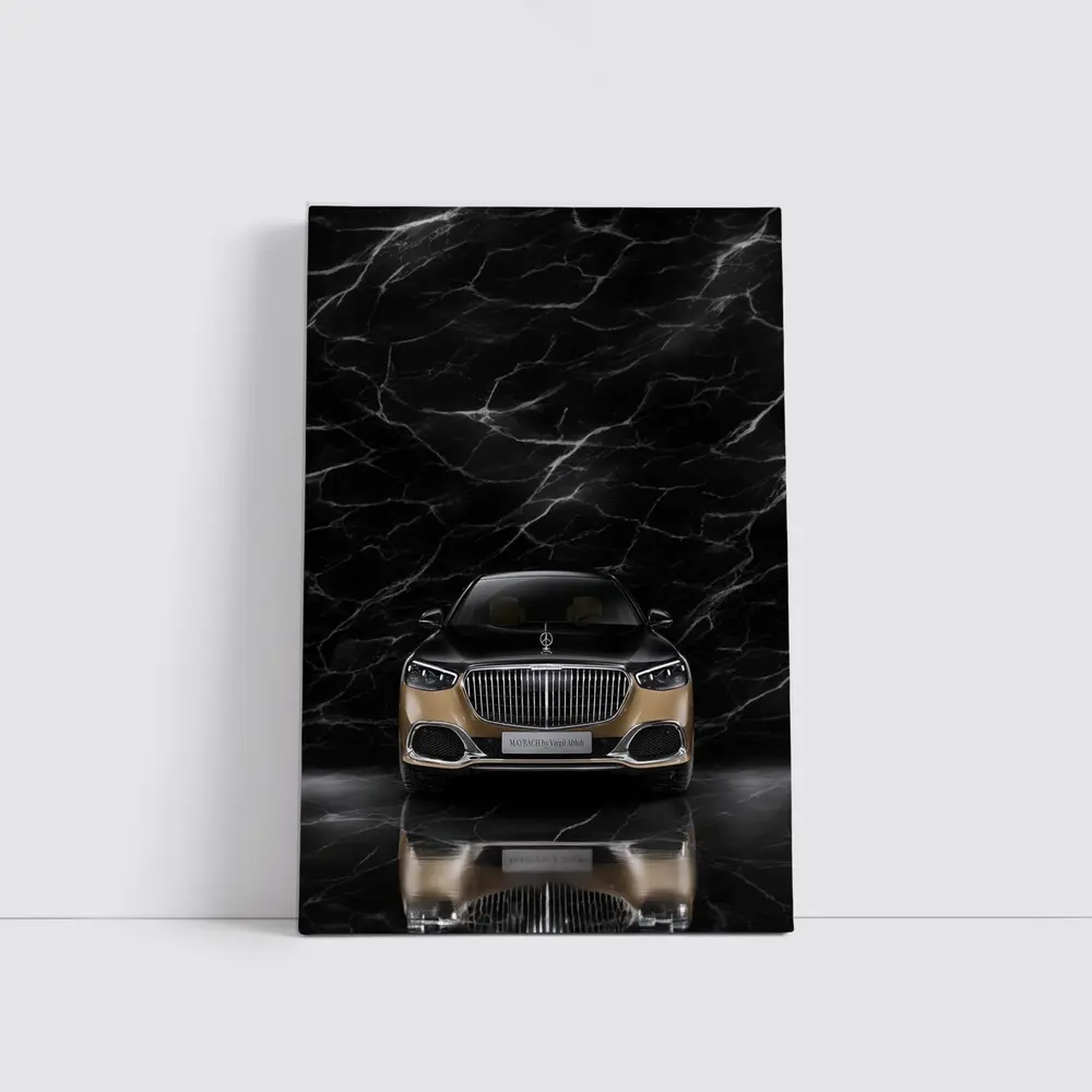 Mercedes Maybach S680 Black Marble Background – Wall Art