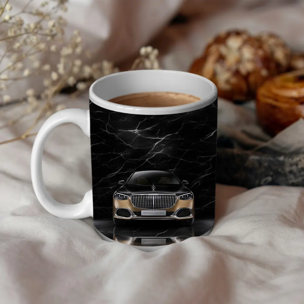 Mercedes Maybach S680 Black Marble Background – Mugs