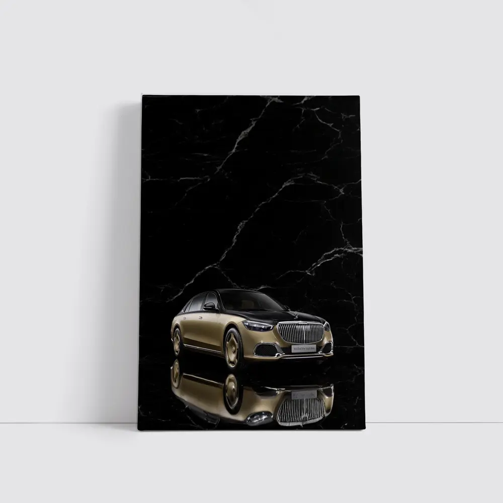 Mercedes Maybach S Class Gold Black Marble – Wall Art