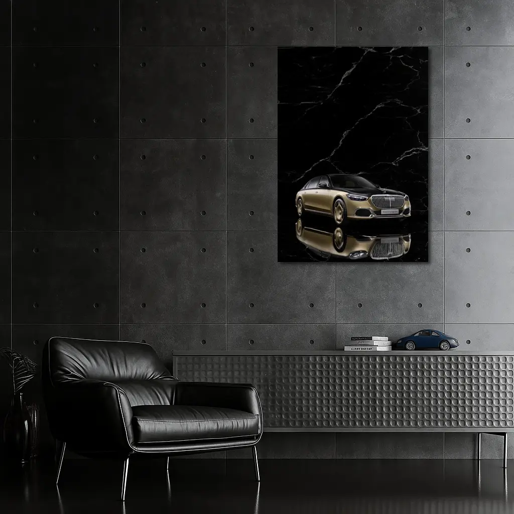 Mercedes Maybach S Class Gold Black Marble – Wall Art