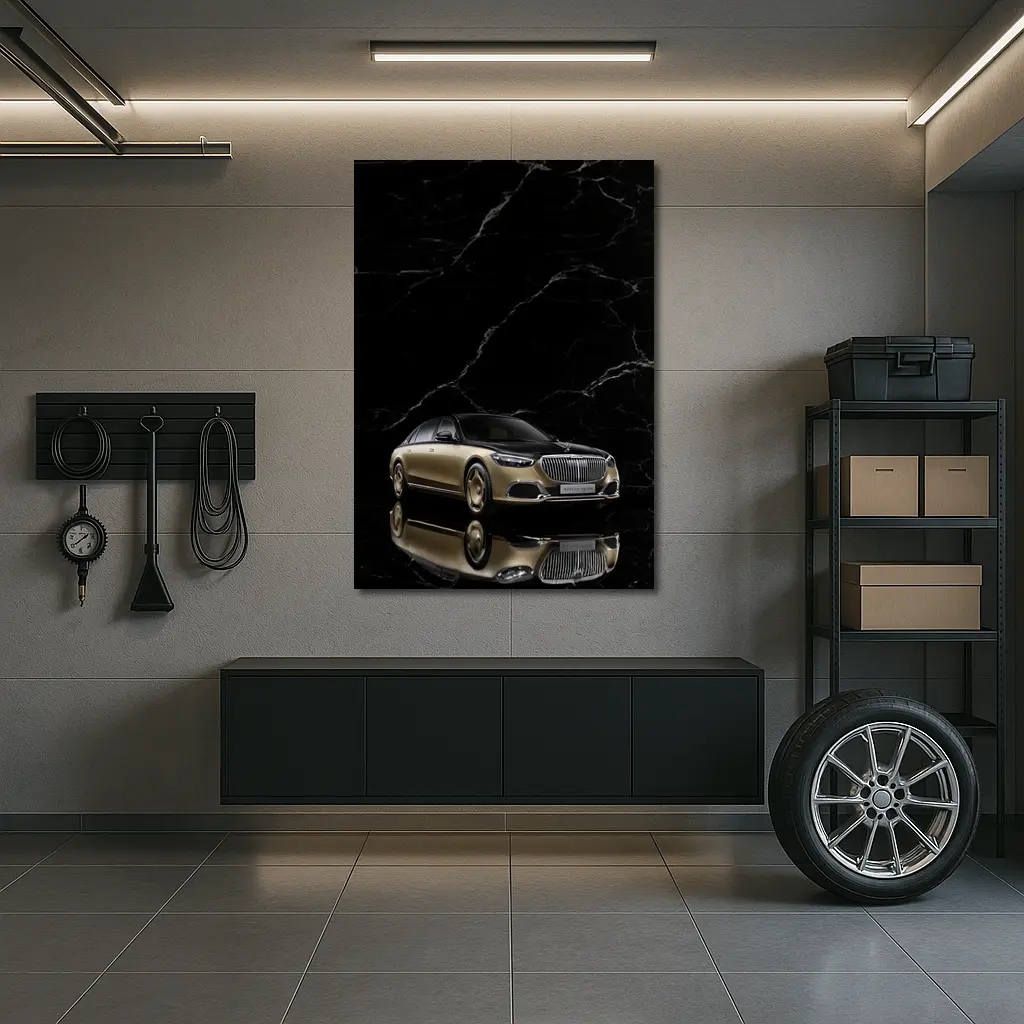 Mercedes Maybach S Class Gold Black Marble – Wall Art