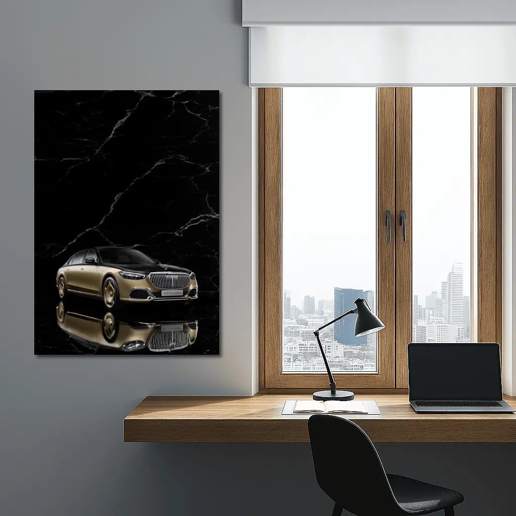 Mercedes Maybach S Class Gold Black Marble – Wall Art
