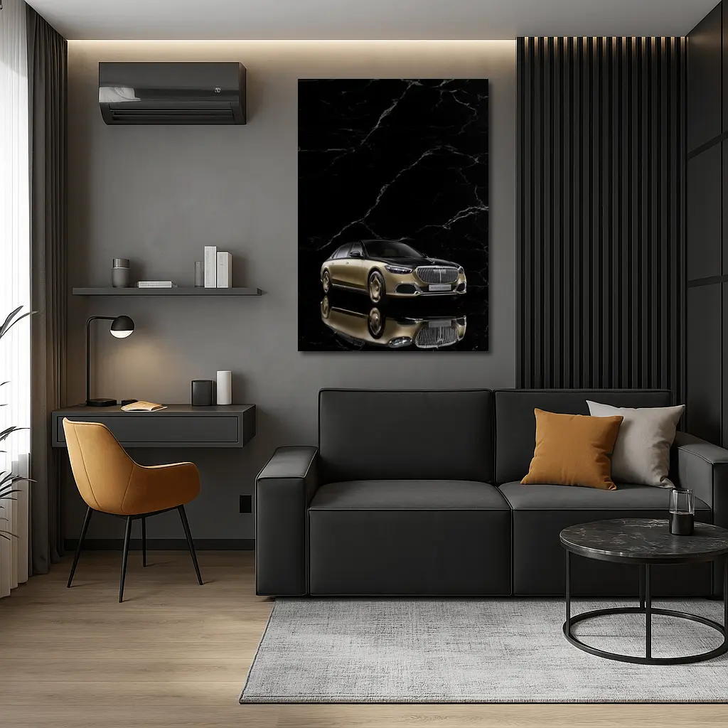 Mercedes Maybach S Class Gold Black Marble – Wall Art