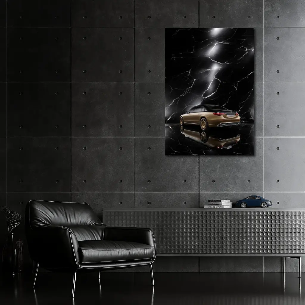 Mercedes Maybach S Class Gold Black Marble – Wall Art