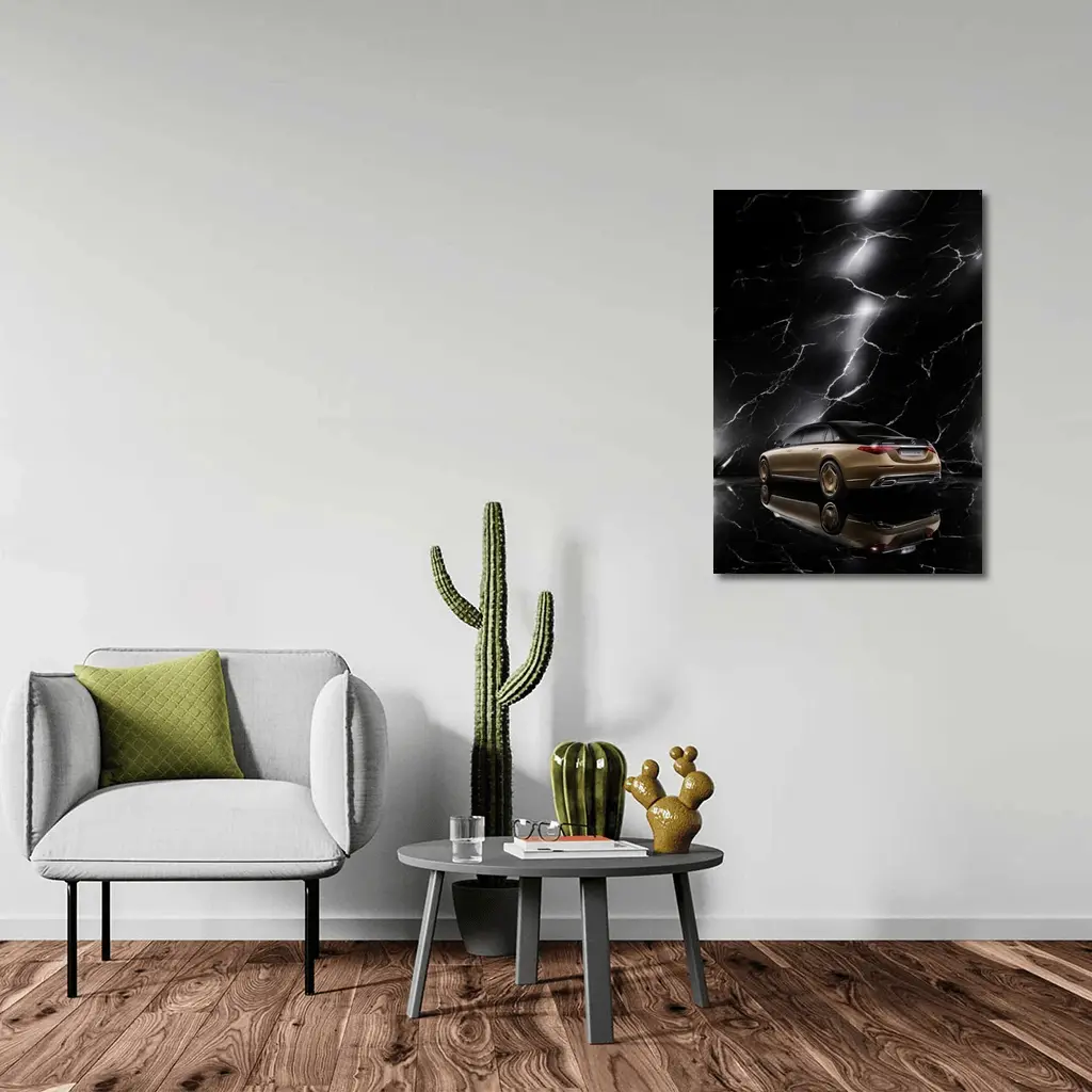 Mercedes Maybach S Class Gold Black Marble – Wall Art