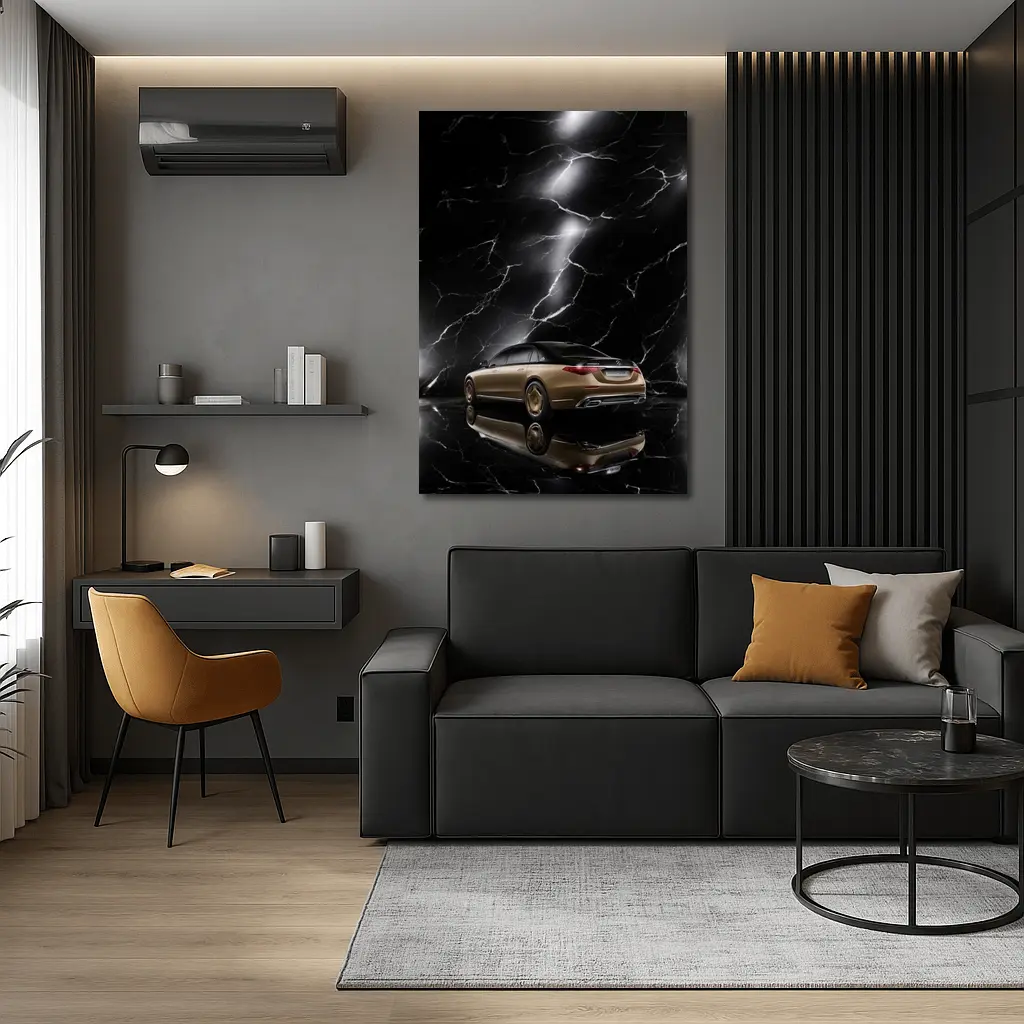 Mercedes Maybach S Class Gold Black Marble – Wall Art