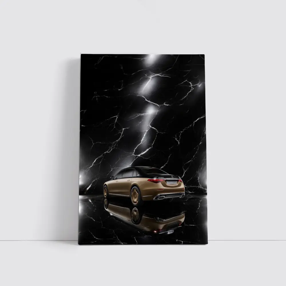 Mercedes Maybach S Class Gold Black Marble – Wall Art