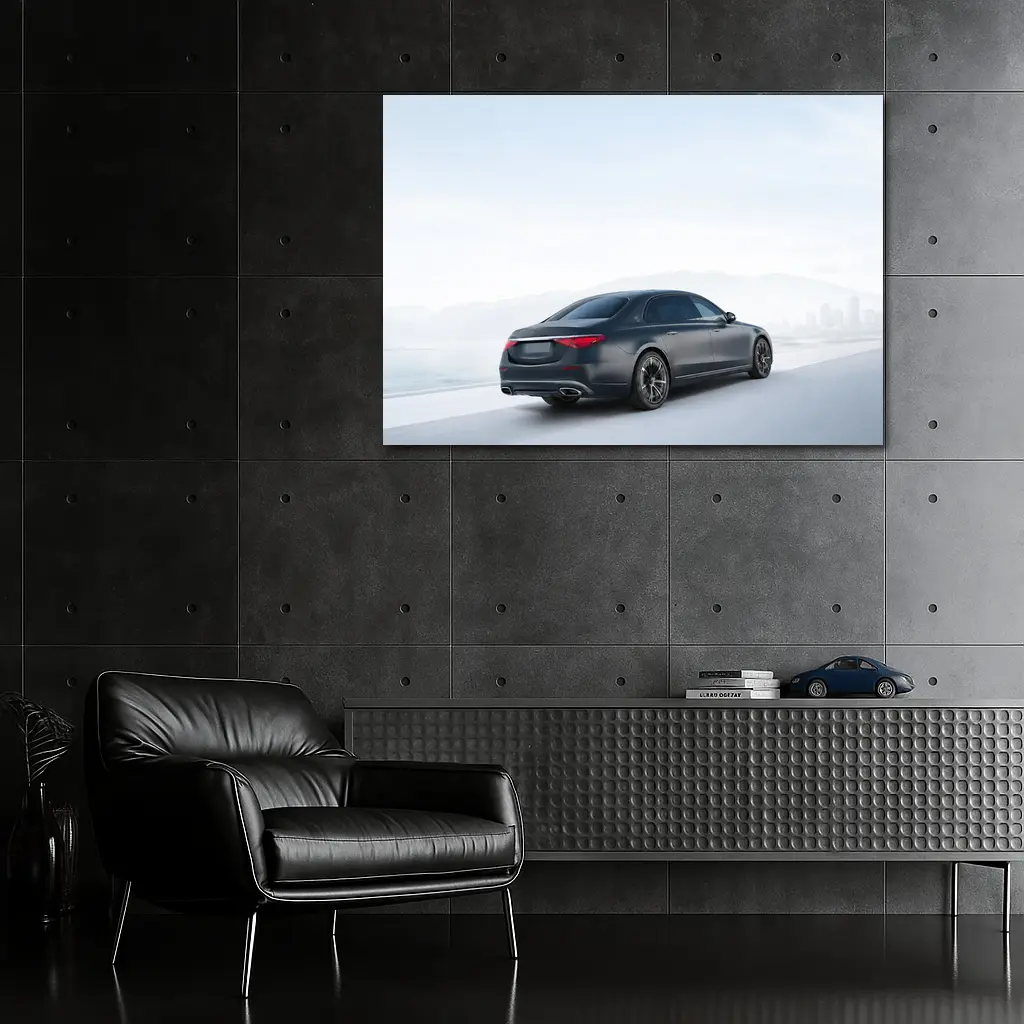 Mercedes S Class Dark Blue Highway Drive – Wall Art