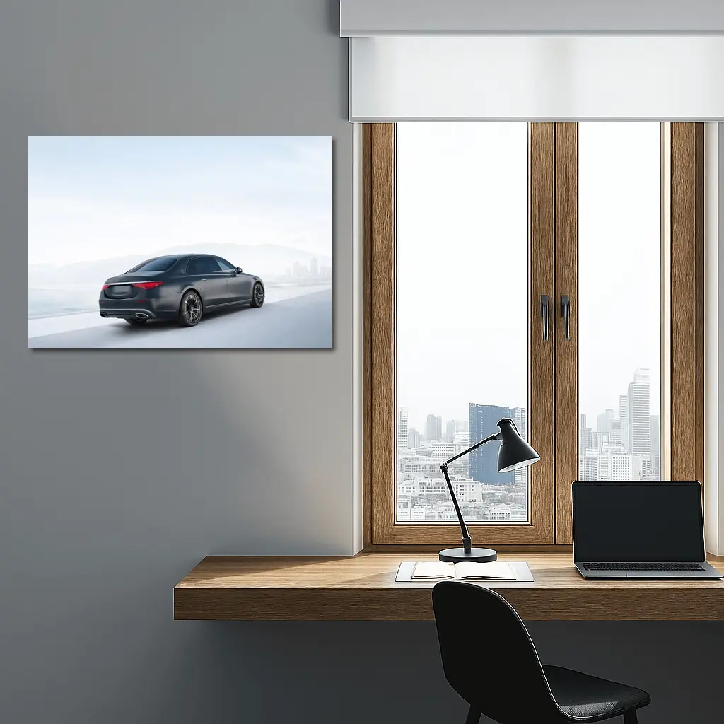 Mercedes S Class Dark Blue Highway Drive – Wall Art