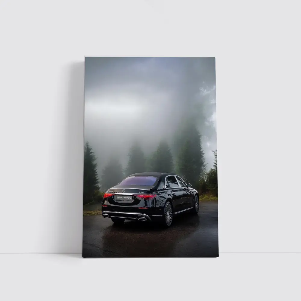 Mercedes Maybach S680 Black Misty Forest Road – Wall Art