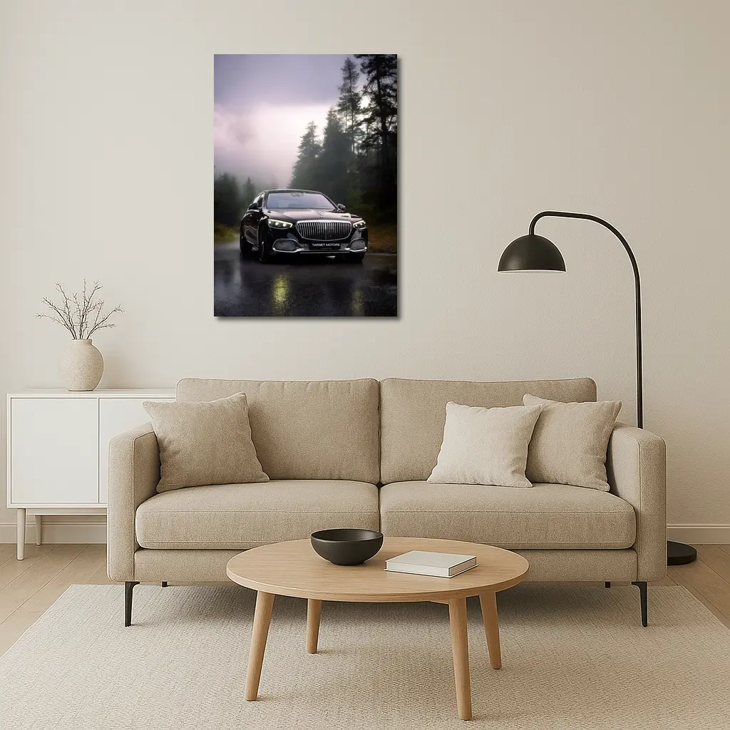 Mercedes Maybach S680 Black Rainy Forest Road – Wall Art