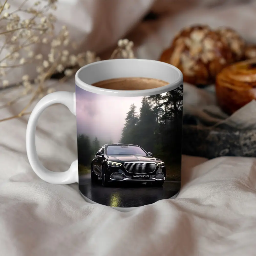 Mercedes Maybach S680 Black Rainy Forest Road – Mugs
