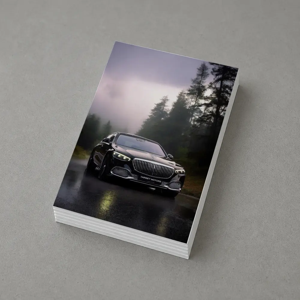 Mercedes Maybach S680 Black Rainy Forest Road – Postcards