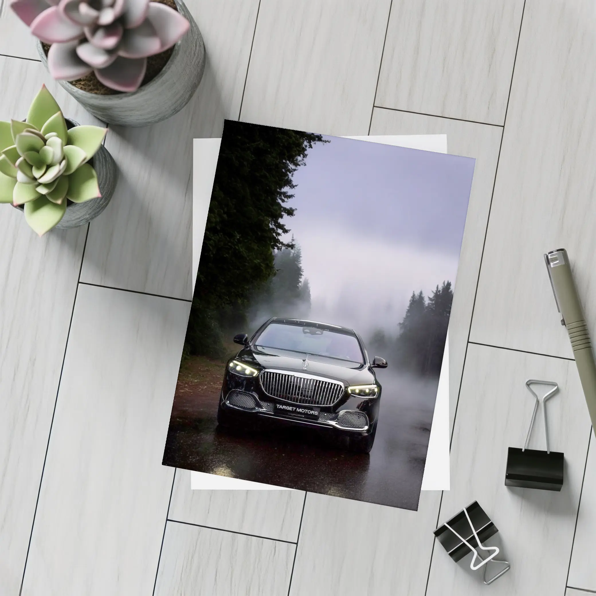 Mercedes Maybach S Class Foggy Mountain Road – Postcards
