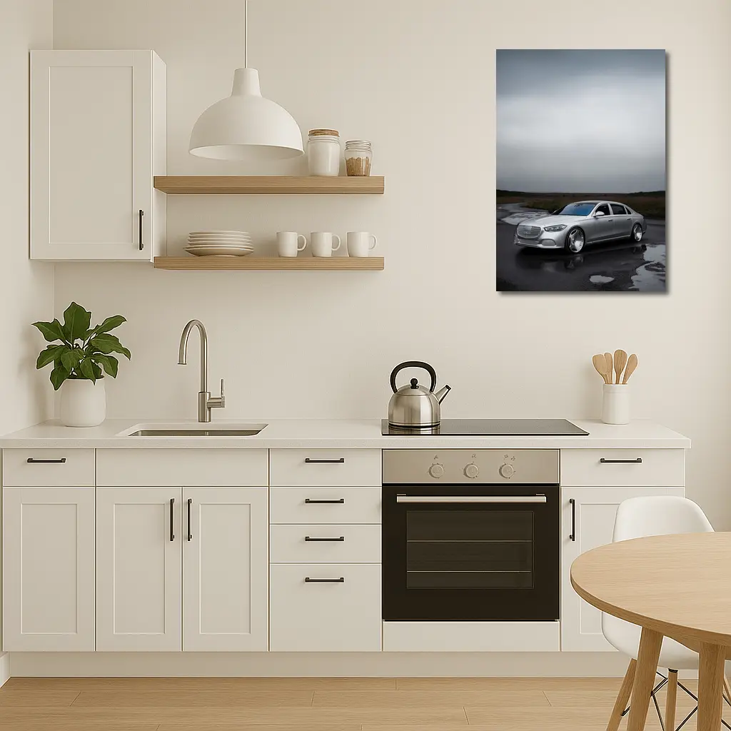 Mercedes Maybach S Class Wet Overcast Road – Wall Art