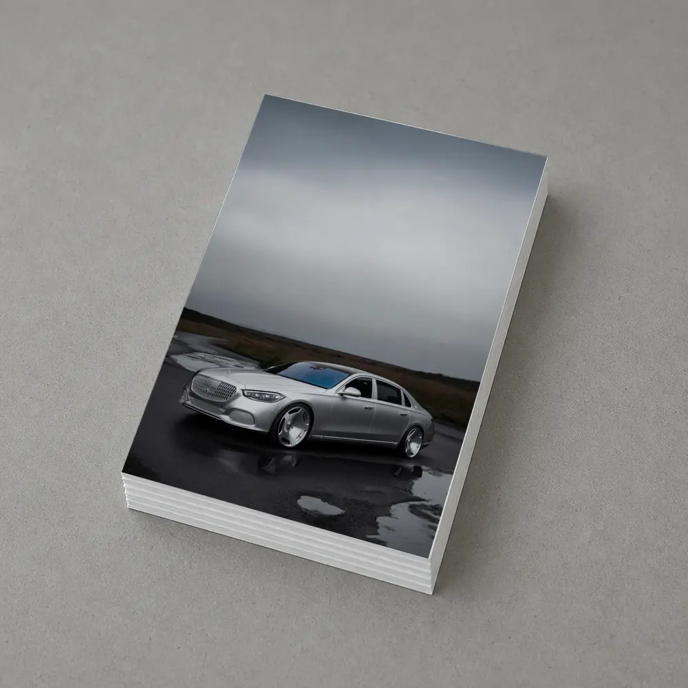 Mercedes Maybach S Class Wet Overcast Road – Postcards