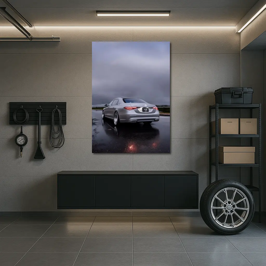 Mercedes Maybach S Class Rainy Wet Road – Wall Art