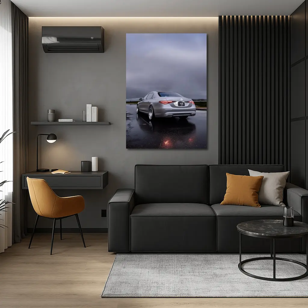 Mercedes Maybach S Class Rainy Wet Road – Wall Art