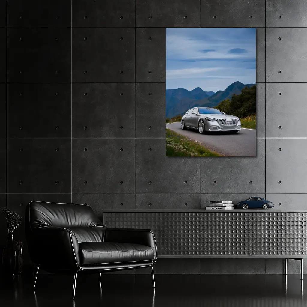 Mercedes Maybach S Class Mountain Road Silver – Wall Art