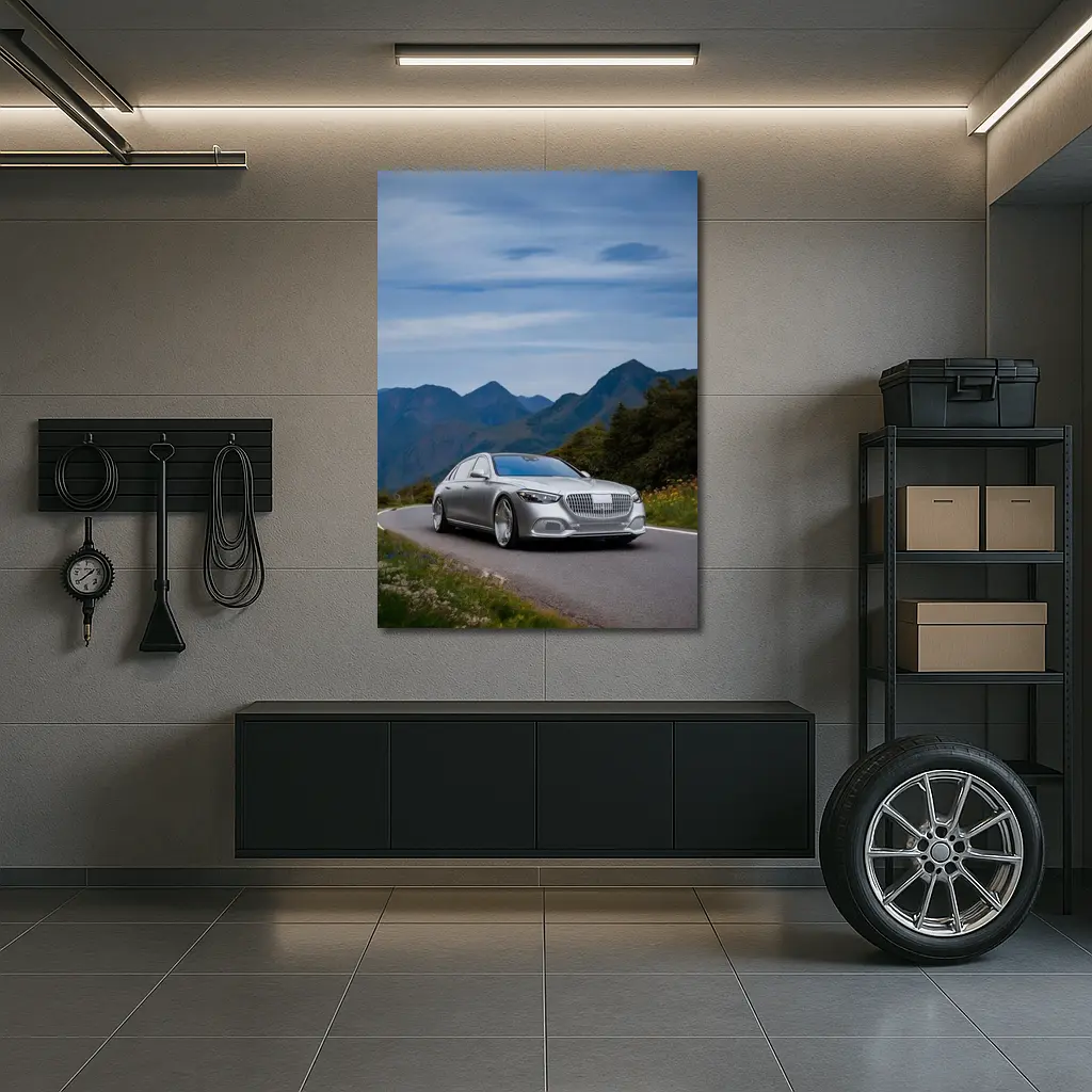 Mercedes Maybach S Class Mountain Road Silver – Wall Art