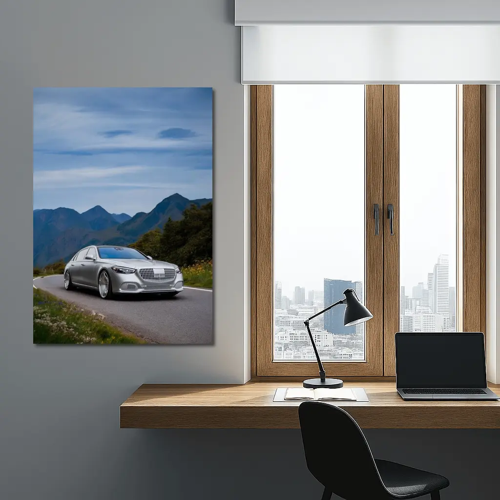 Mercedes Maybach S Class Mountain Road Silver – Wall Art