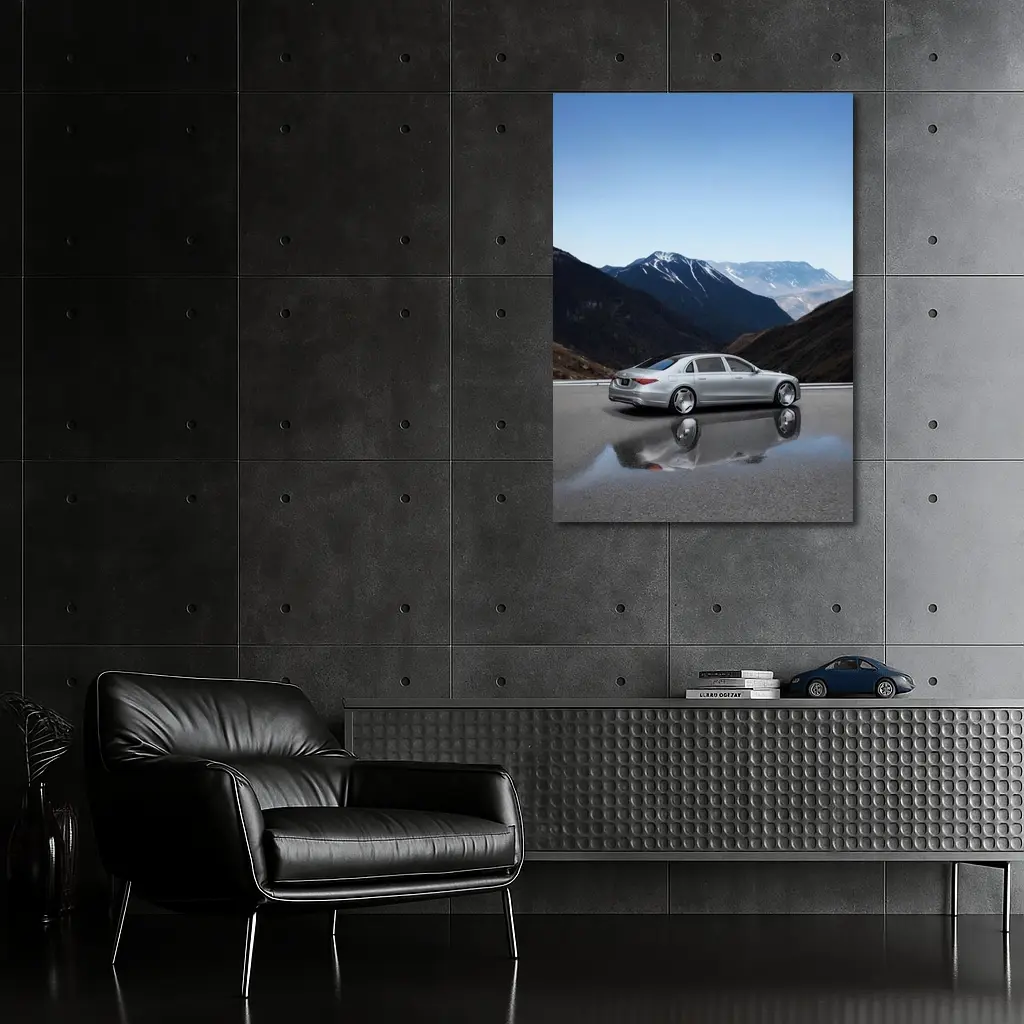 Mercedes Maybach S Class Silver Mountain Road – Wall Art