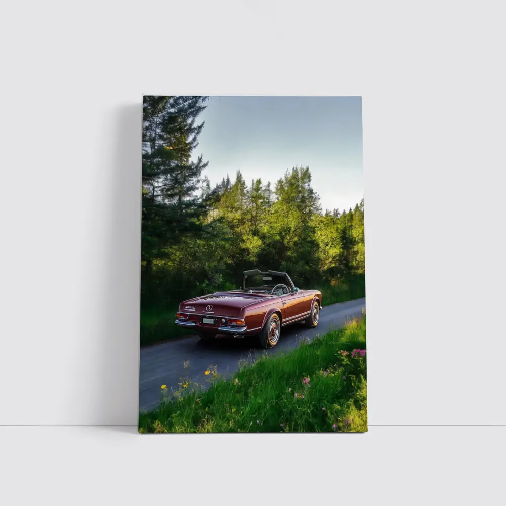 Mercedes SL Classic Convertible Forest Road – Wall Art