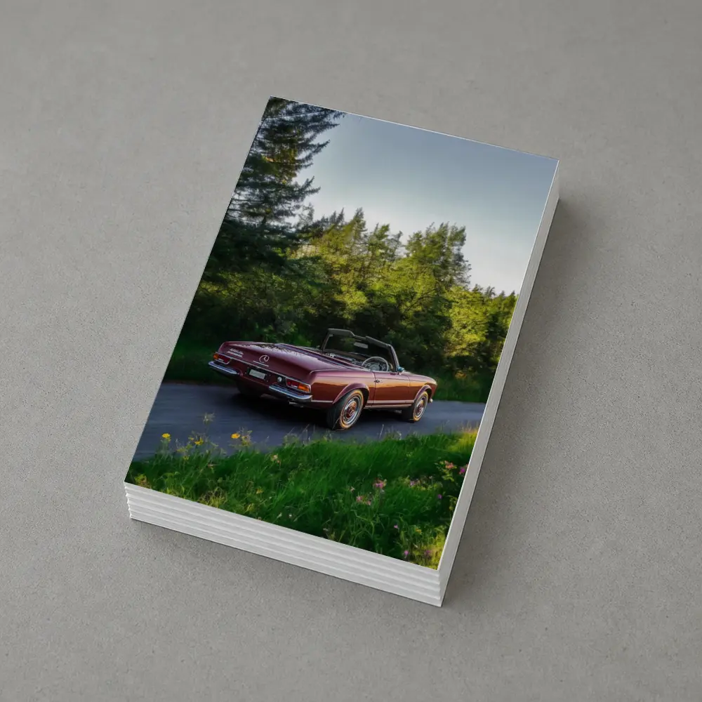 Mercedes SL Classic Convertible Forest Road – Postcards