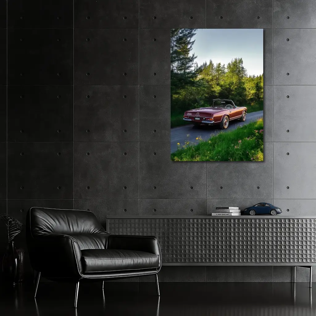Mercedes SL Classic Convertible Forest Road – Wall Art