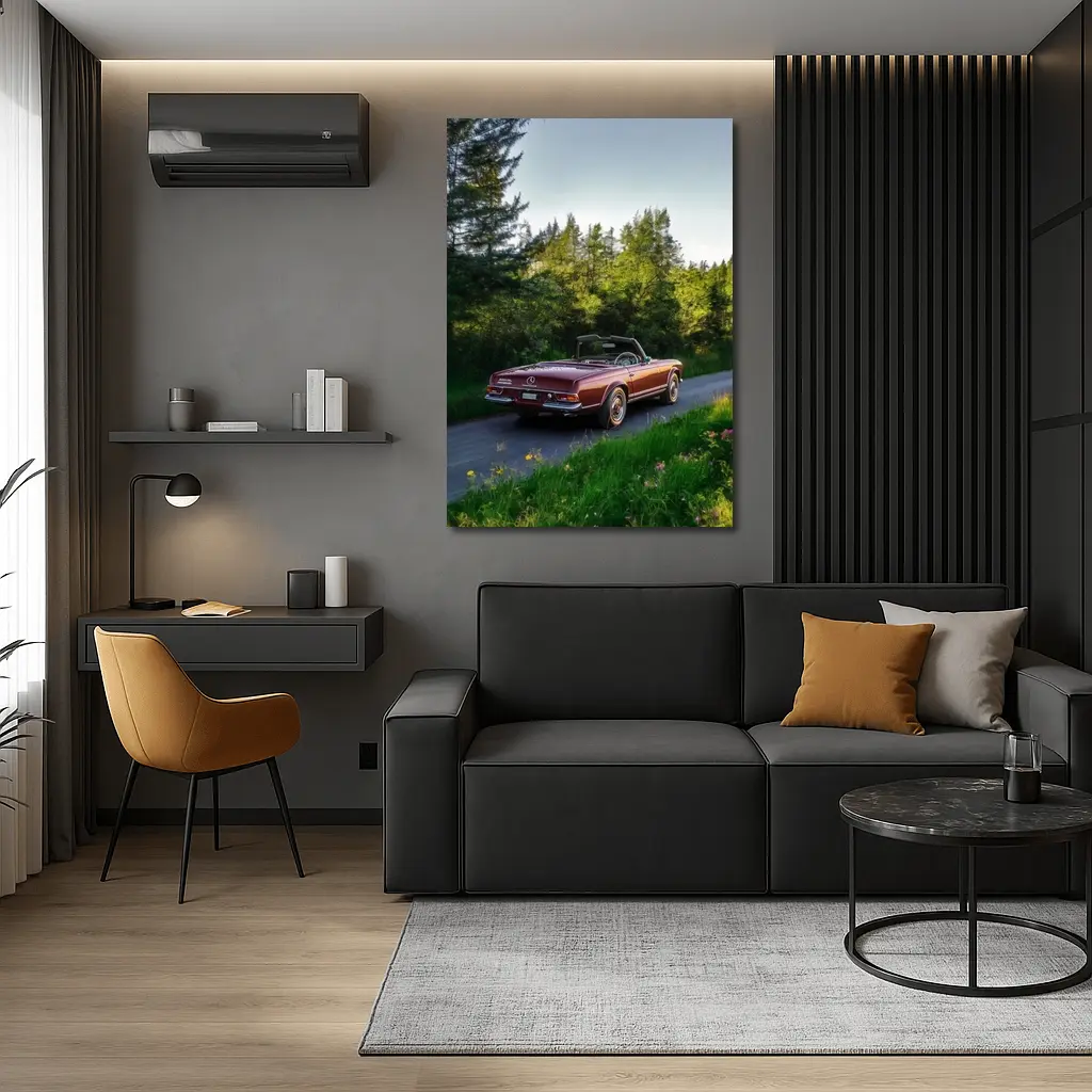 Mercedes SL Classic Convertible Forest Road – Wall Art