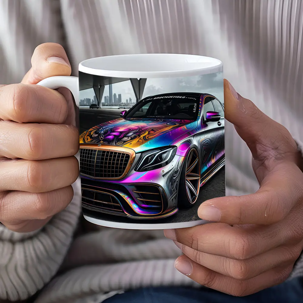 Mercedes S Class Colorful Custom Wrap Art – Mugs