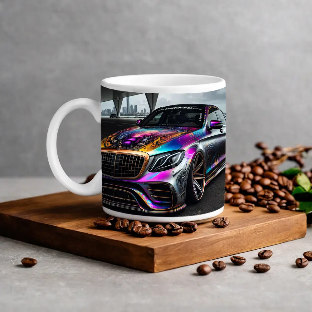 Mercedes S Class Colorful Custom Wrap Art – Mugs