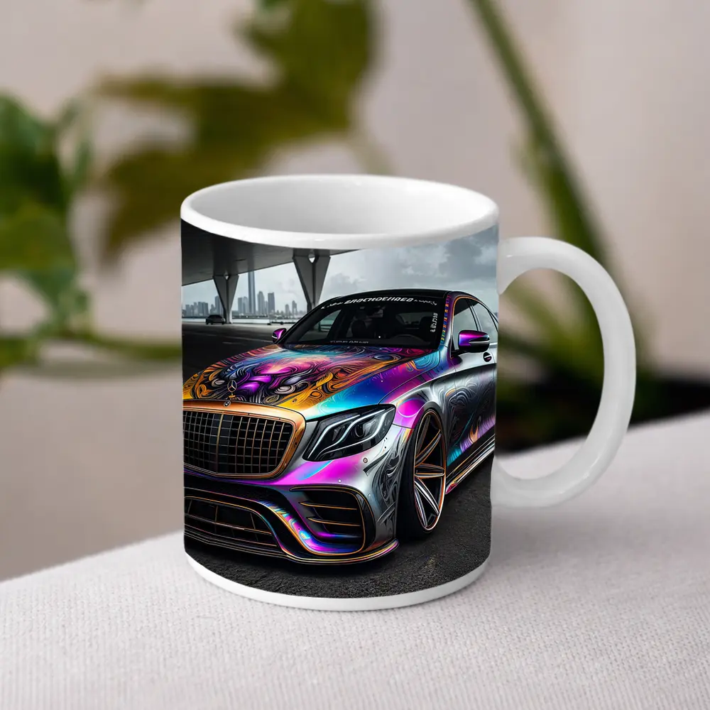 Mercedes S Class Colorful Custom Wrap Art – Mugs