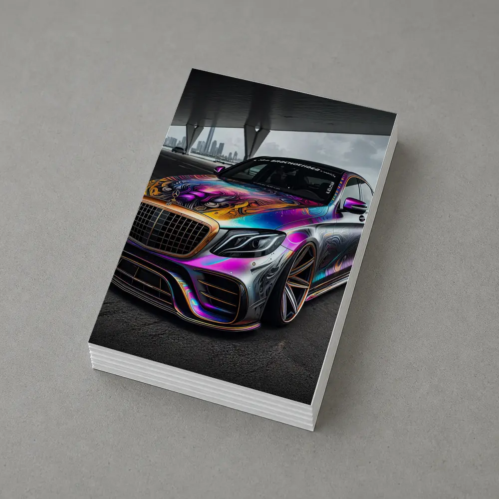 Mercedes S Class Colorful Custom Wrap Art – Postcards