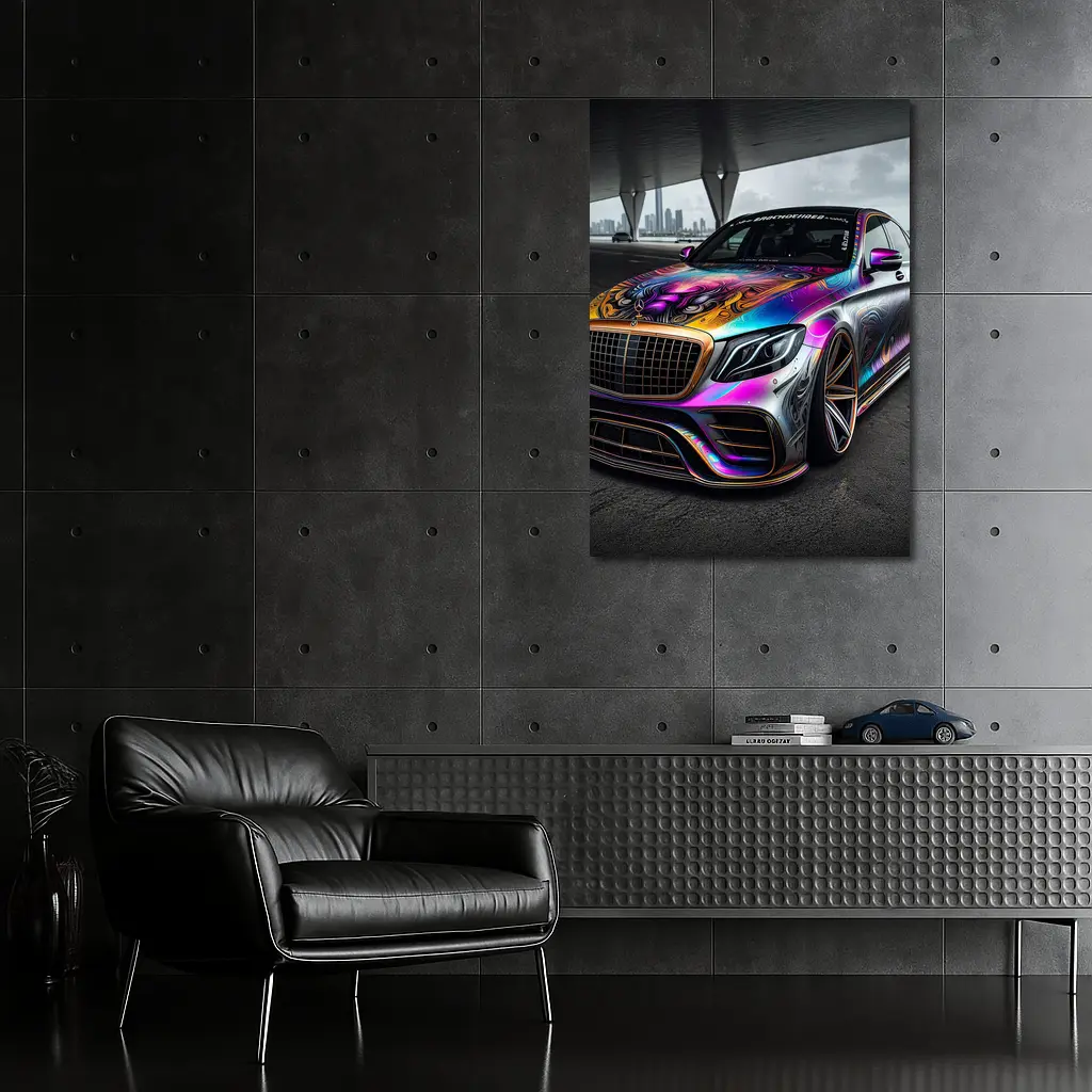 Mercedes S Class Colorful Custom Wrap Art – Wall Art