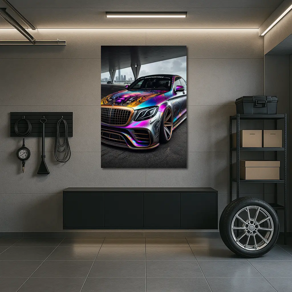 Mercedes S Class Colorful Custom Wrap Art – Wall Art